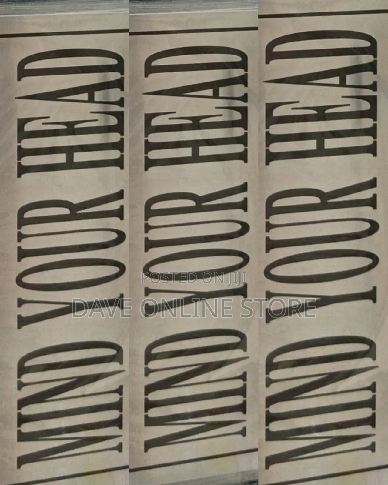 Self-Adhesive Silver "Mind Your Head" Warning Sign.