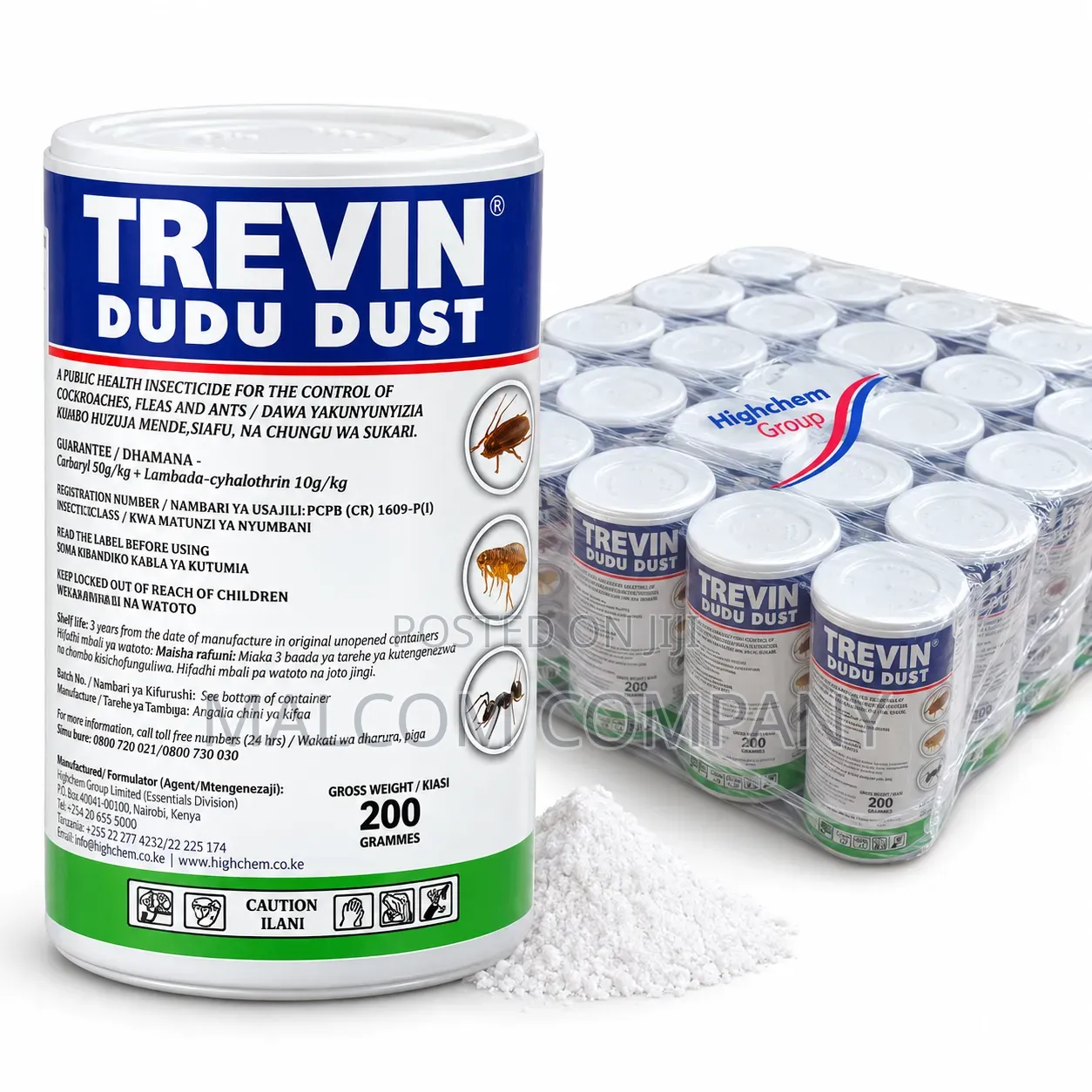 TREVIN Dudu Dust 200g – Cockroach, Flea Killer Insecticide 24 PCS