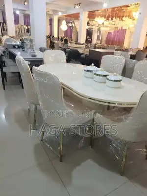 Oval Shaped White Color Dinning