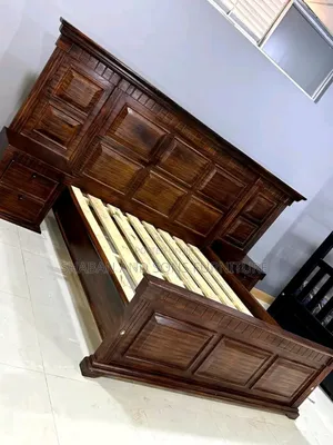 6by6 Wooden Bed Frame With Two Side Drawer
