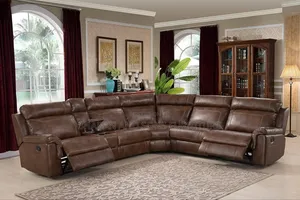 Five Seater Recliner Sofa Couch in Leather Material