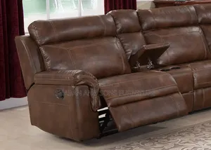 Five Seater Recliner Sofa Couch in Leather Material