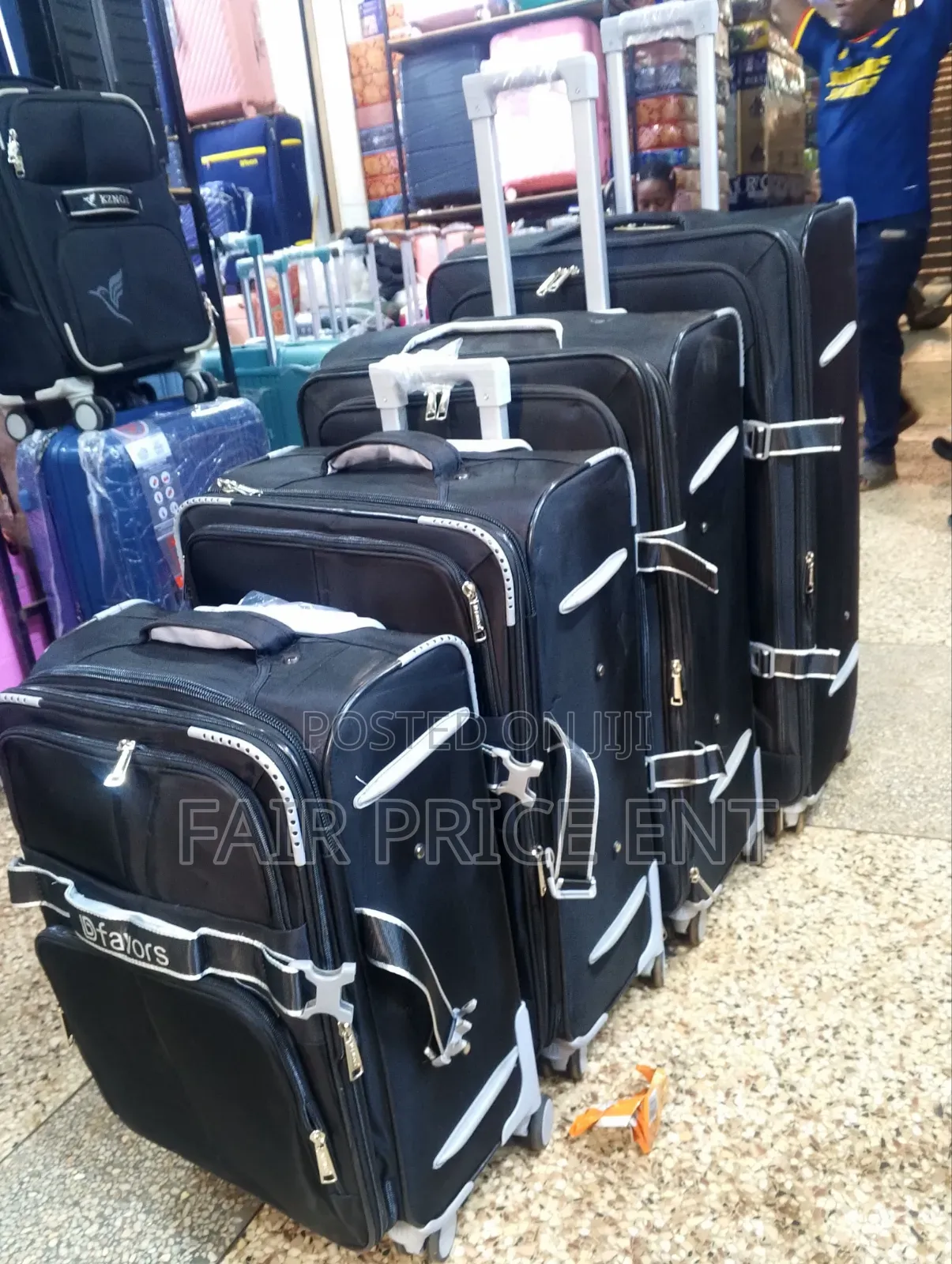 Original Cloth Suitcase. Full Set 4pcs.( Black)
