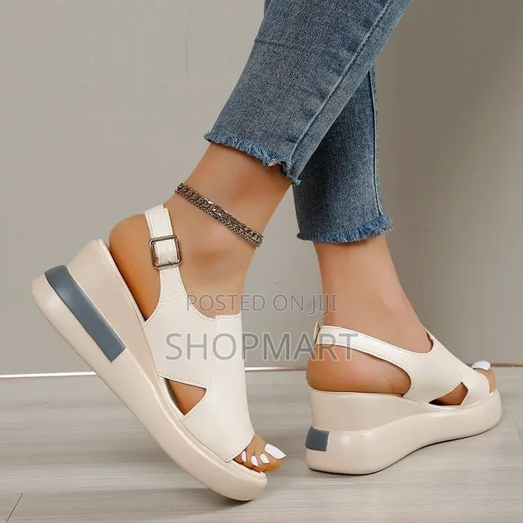 2027 Beach Open Toe Elastic Band Wedges