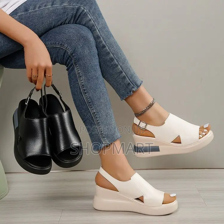 2027 Beach Open Toe Elastic Band Wedges