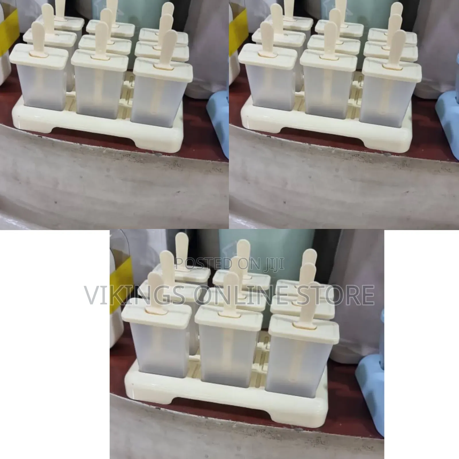 6-Cavity Reusable Plastic Popsicle Mold Set