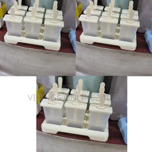 6-Cavity Reusable Plastic Popsicle Mold Set