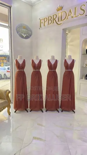 Orange Long Bridesmaids Dresses for Hire
