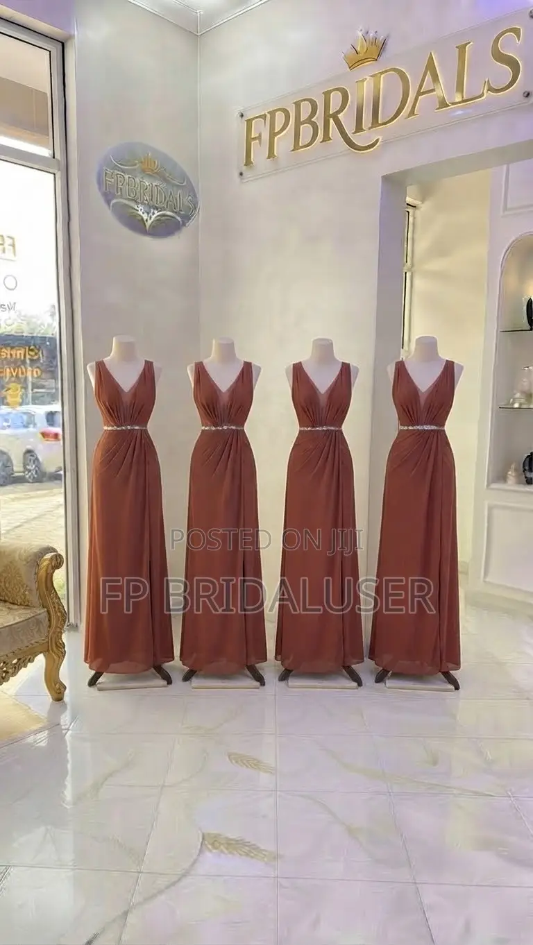 Orange Long Bridesmaids Dresses for Hire