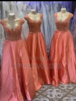 Orange Long Bridesmaids Dresses for Hire