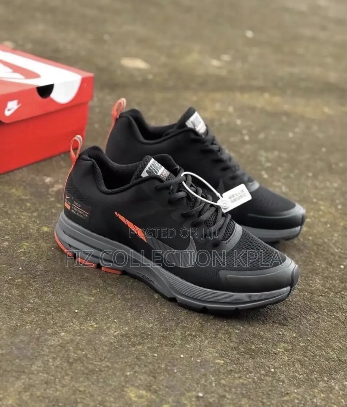 Original Nike Black Grey Red Mesh Athletic Running Sneakers