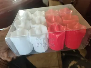 White and Red 12 Medium LED Battery Operated Candles