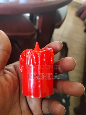 White and Red 12 Medium LED Battery Operated Candles