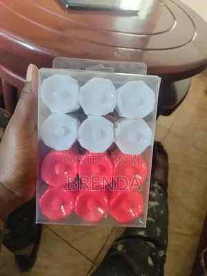 White and Red 12 Medium LED Battery Operated Candles