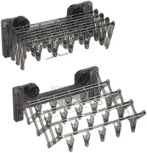 Wall-Mounted Clothes Drying Rack With 20 Clips | Foldable Multipurpose