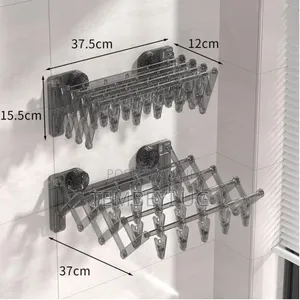 Wall-Mounted Clothes Drying Rack With 20 Clips | Foldable Multipurpose