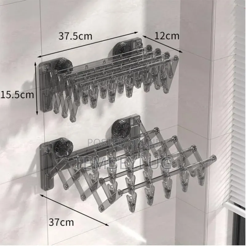 Wall-Mounted Clothes Drying Rack With 20 Clips | Foldable Multipurpose
