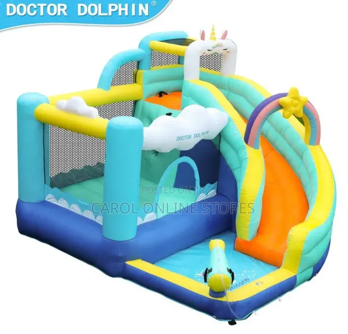 2in 1 Kids Inflatable Bouncing Castle House With Slides