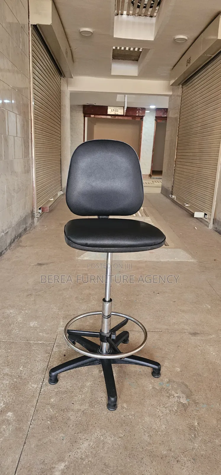 Armless Leather Adjustable Counter Chair