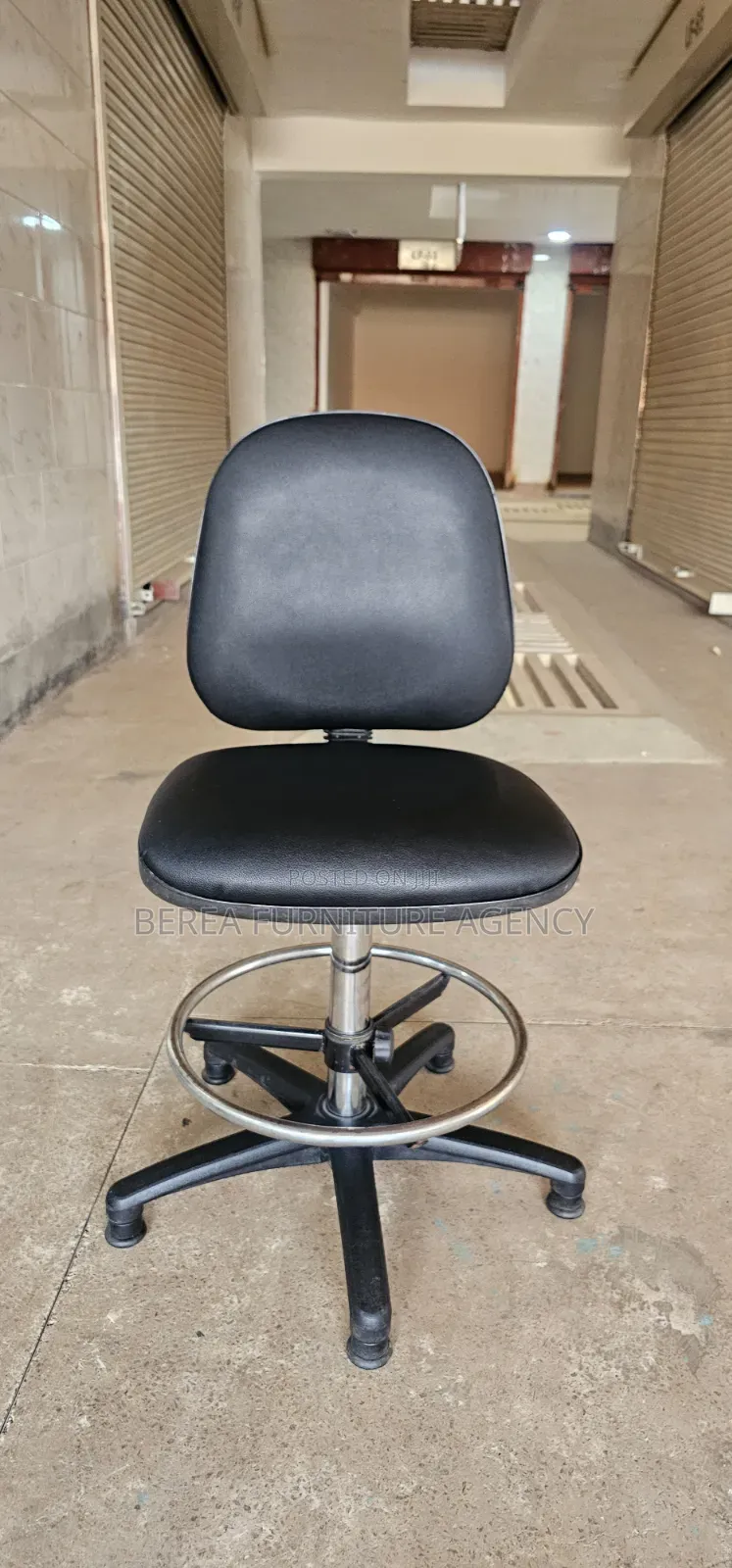 Armless Leather Adjustable Counter Chair