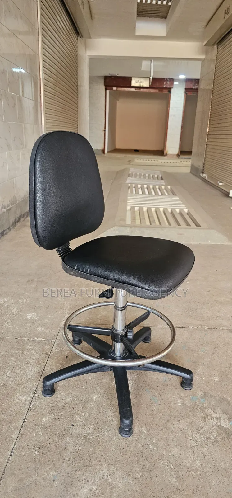 Armless Leather Adjustable Counter Chair