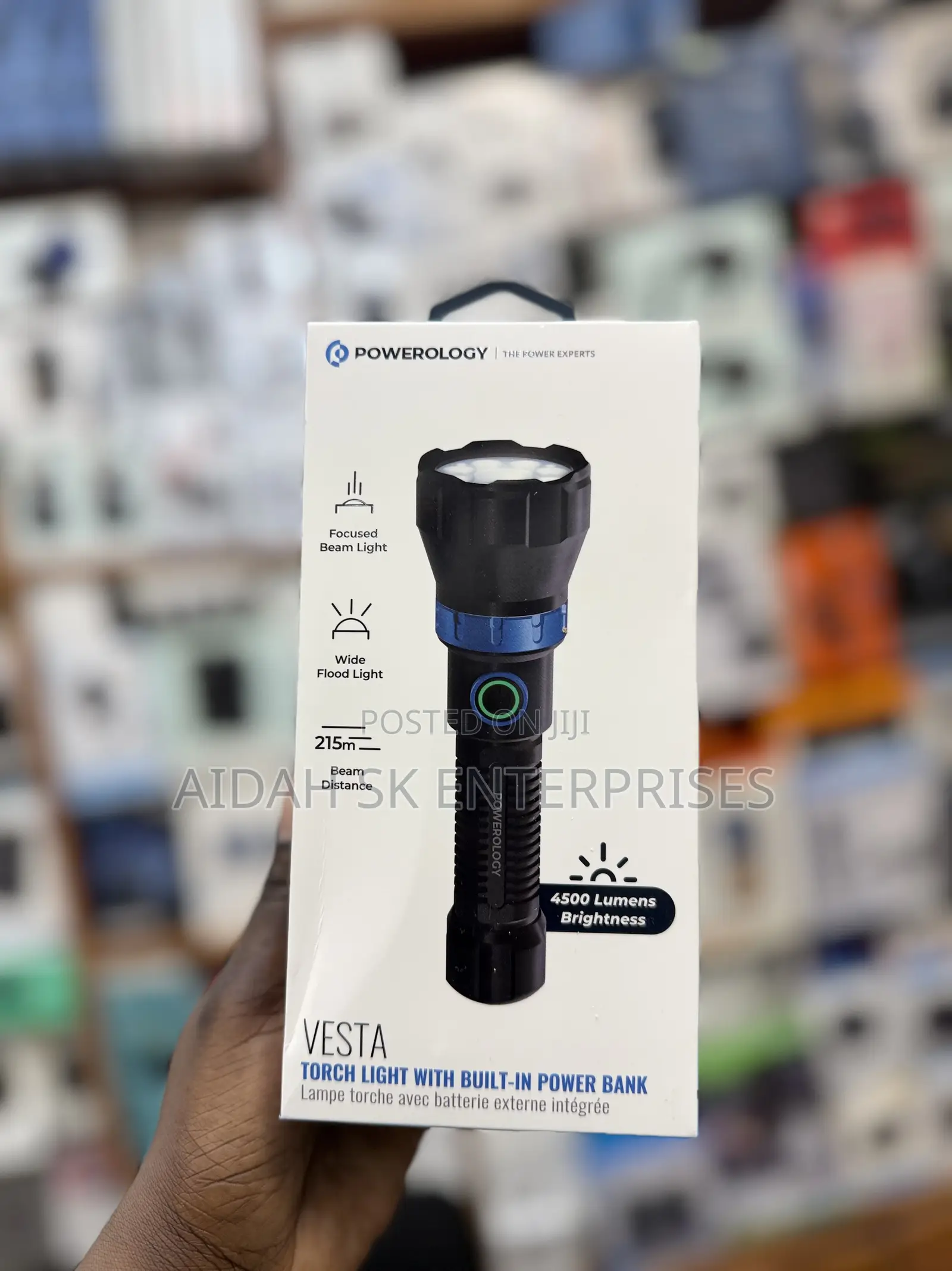 Powerology Vesta Torch Light With Built-in Power Bank