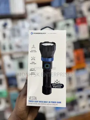 Powerology Vesta Torch Light With Built-in Power Bank