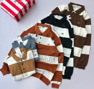 Long Sleeved Striped Polo Shirts