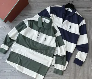 Long Sleeved Striped Polo Shirts