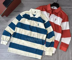 Long Sleeved Striped Polo Shirts