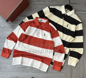 Long Sleeved Striped Polo Shirts