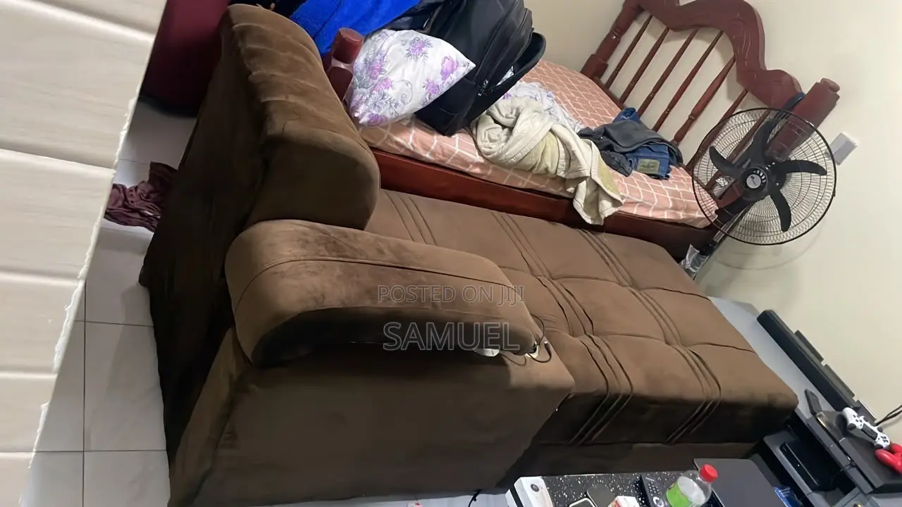 Plush Brown Tufted Sectional Sofa