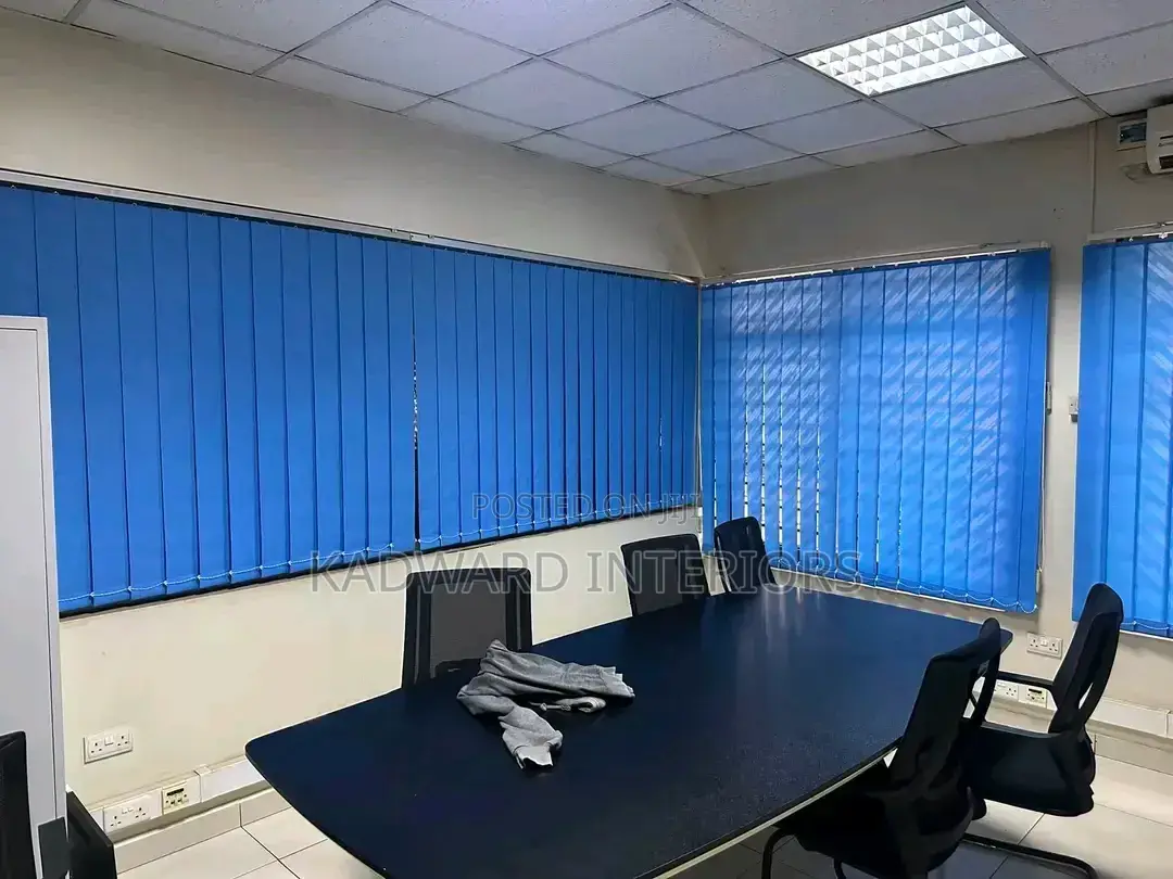 Office Windows and Doors Dressed With Blinds