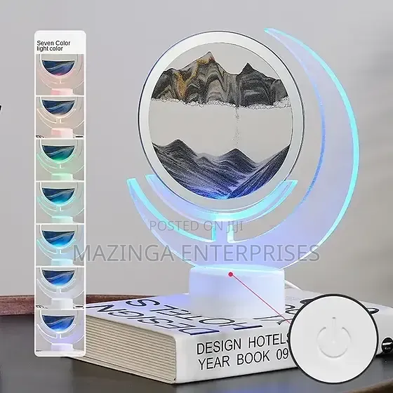 Moving Sand Art Table Lamp - 3D Moon Night Light