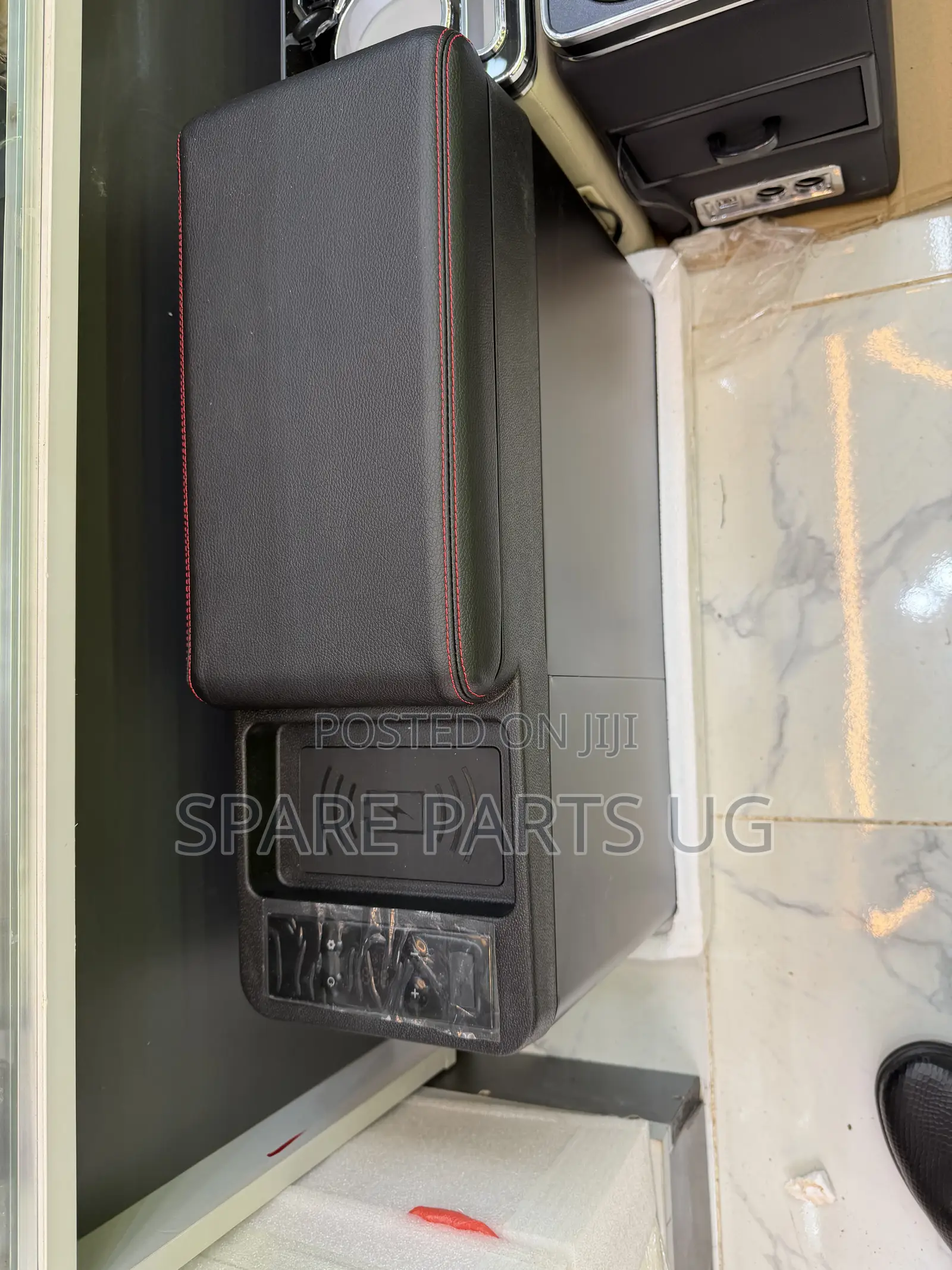 Portable Car Armrest Refrigerator and Console With Wireless Charging
