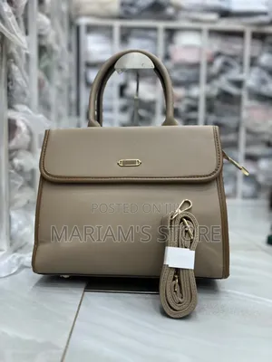 Faux-Leather Handbag With Dual Top Handle