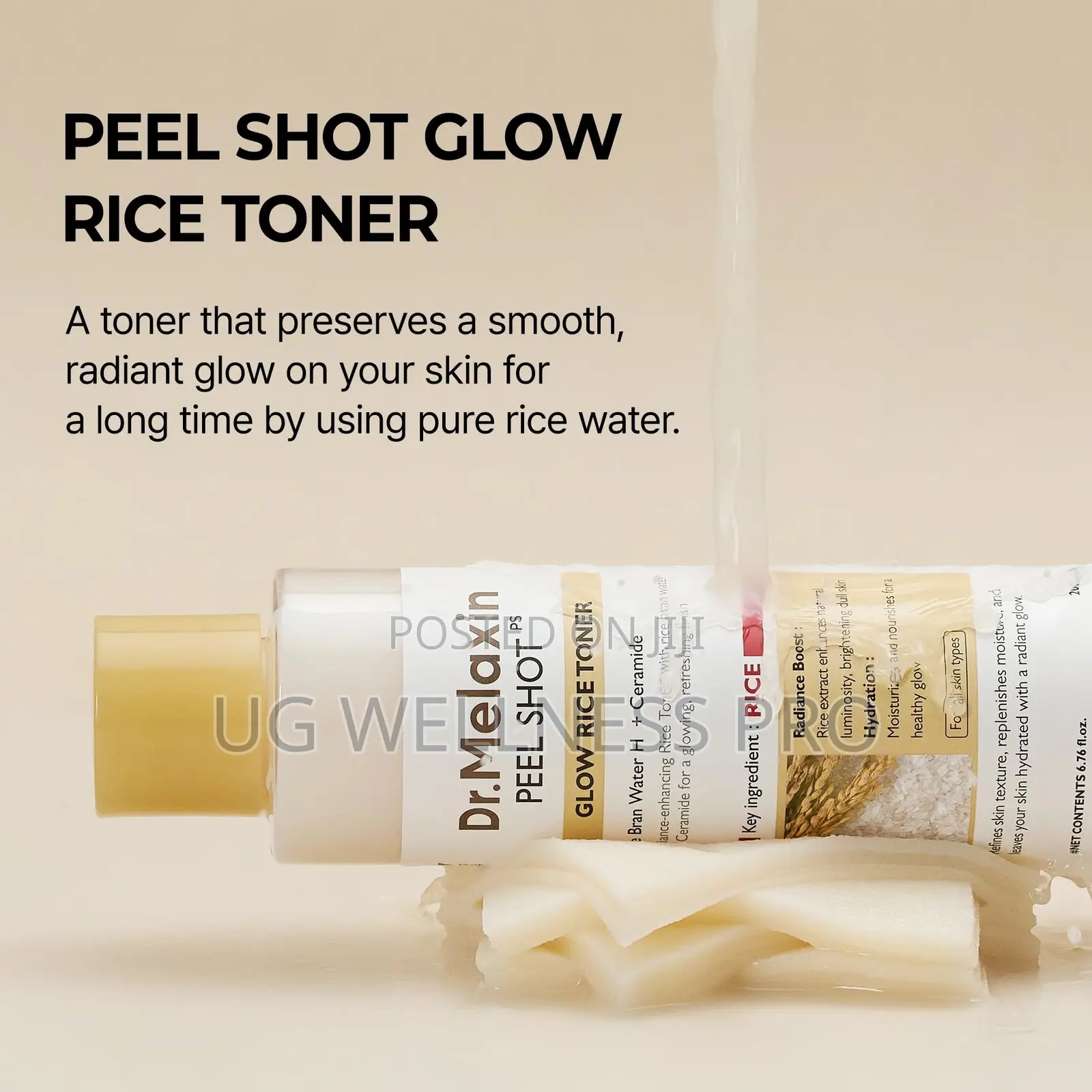 Dr.Melaxin Peel Shot Glow Rice Toner Korean Glass Skin Barrier Care