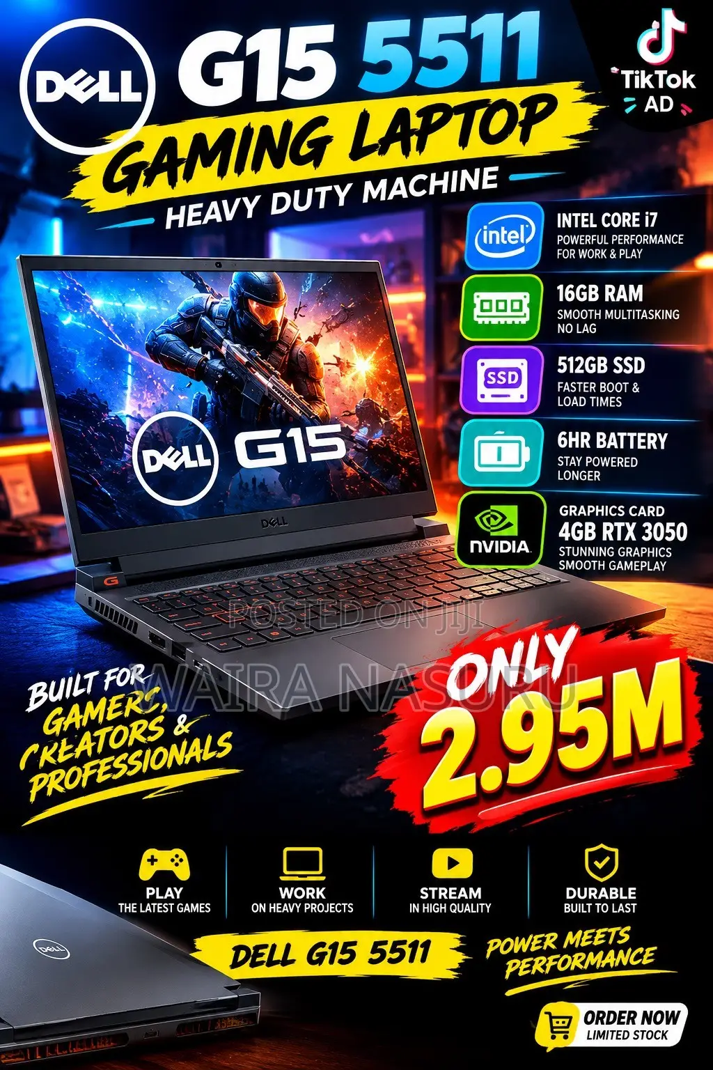 Laptop Dell G15 5511 16GB Intel Core i7 SSHD (Hybrid) 512GB