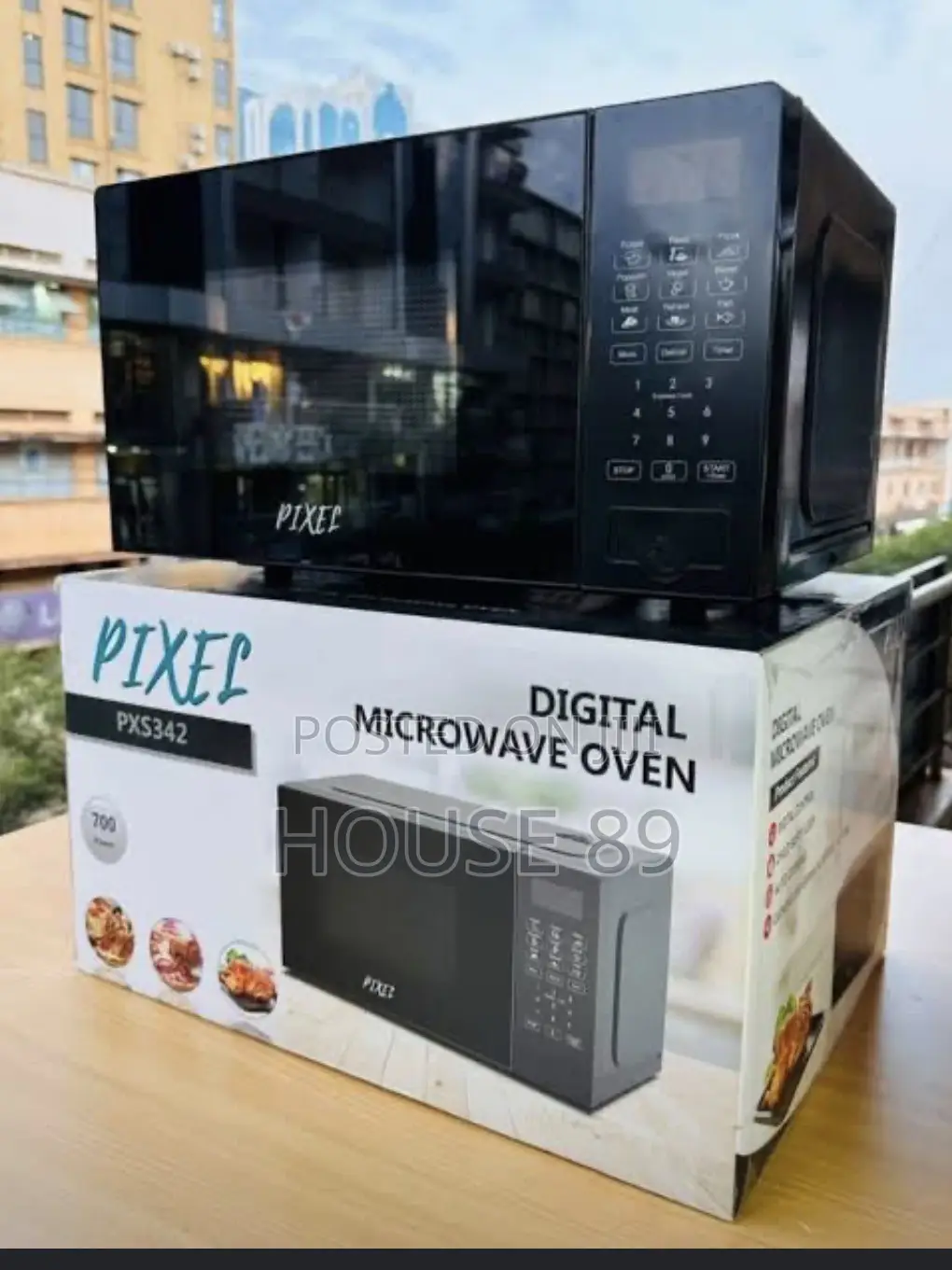 Pixel 20L Black Digital Microwave Oven