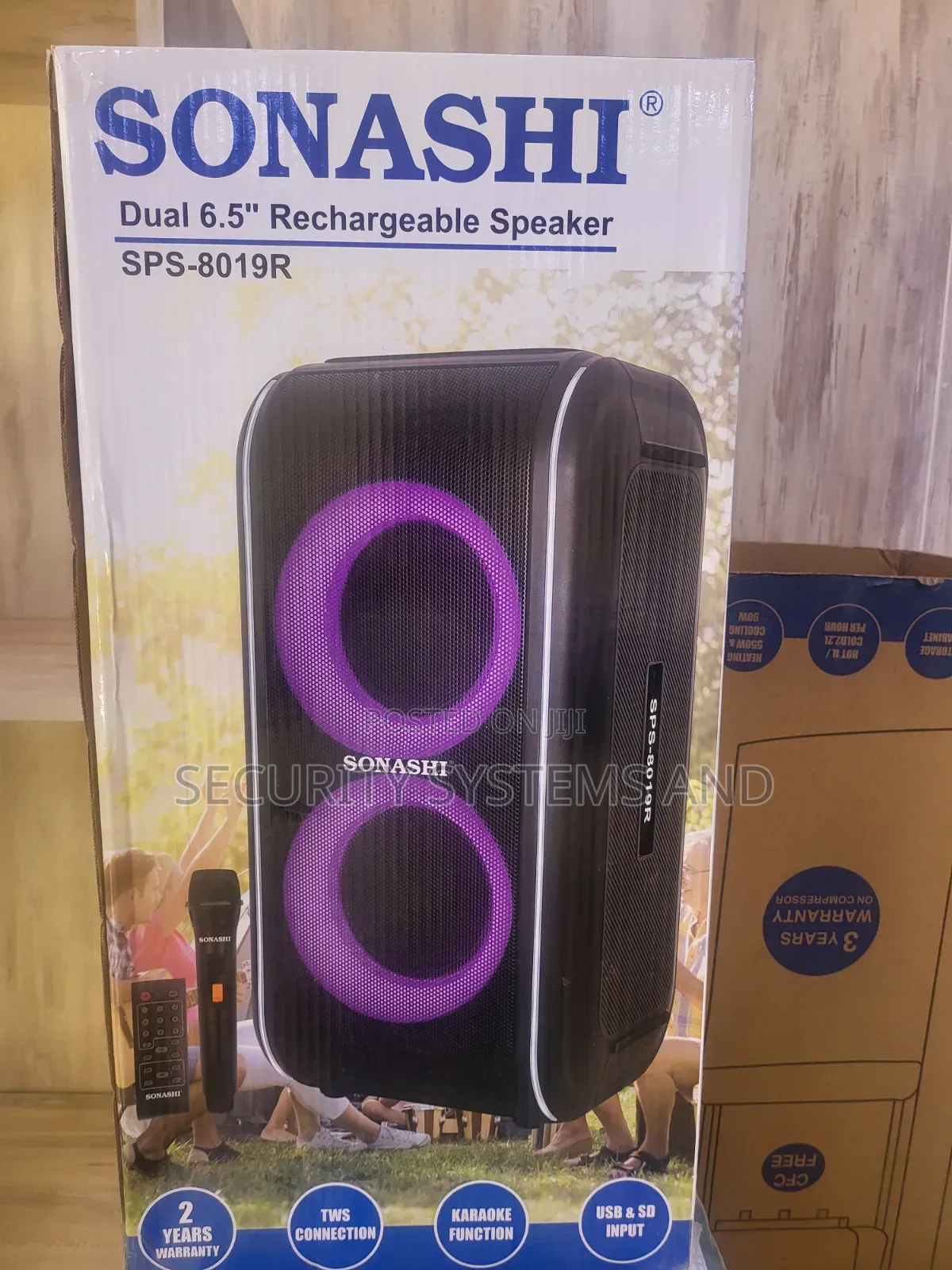 Sonashi Dual 6.5 Inch Rechargeable Speaker SPS-8019R-Bluetooth