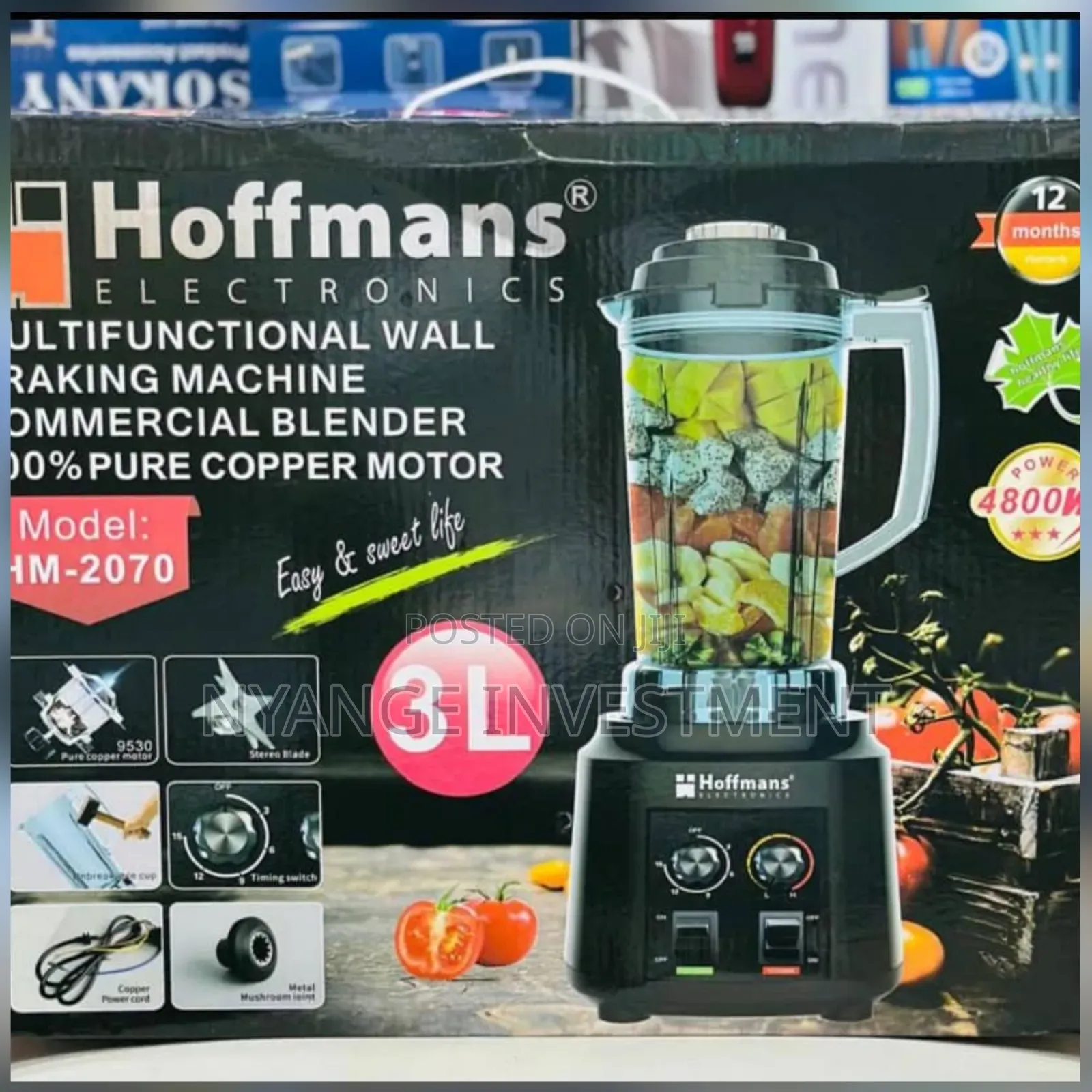 Hoffmans HM-2070 3L Multifunctional Commercial Blender