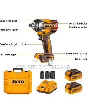 INGCO 20V Brushless Cordless Impact Wrench Square Drive 1/2Inch