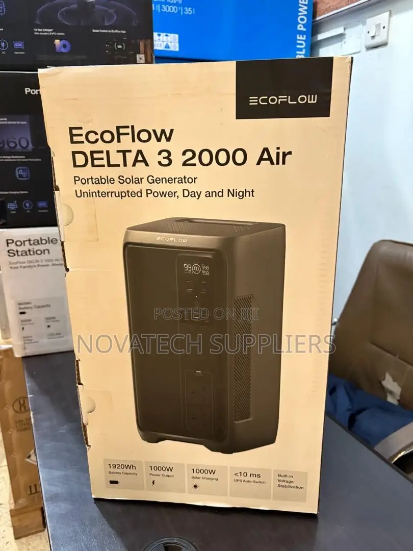 1920Wh EcoFlow DELTA 3 2000 Air Solar Power Station – Black
