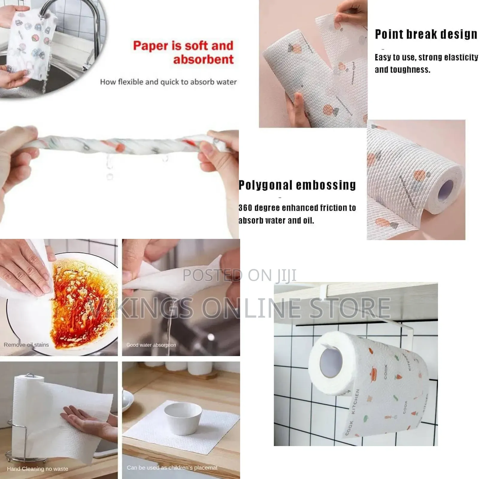 1 Roll 50 Pieces Reusable Cleaning Wipes, Kitchen Towels Disposable