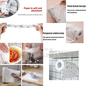 1 Roll 50 Pieces Reusable Cleaning Wipes, Kitchen Towels Disposable