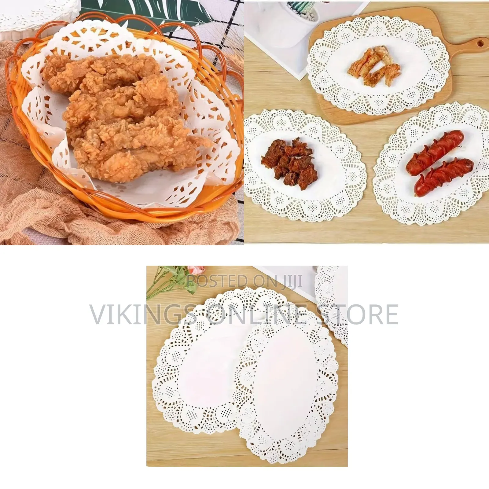 14cmx19cm 100 PCS White Lace Paper Doilies (Oval) | Disposable