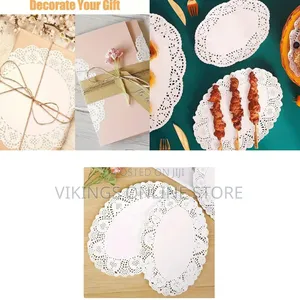 14cmx19cm 100 PCS White Lace Paper Doilies (Oval) | Disposable