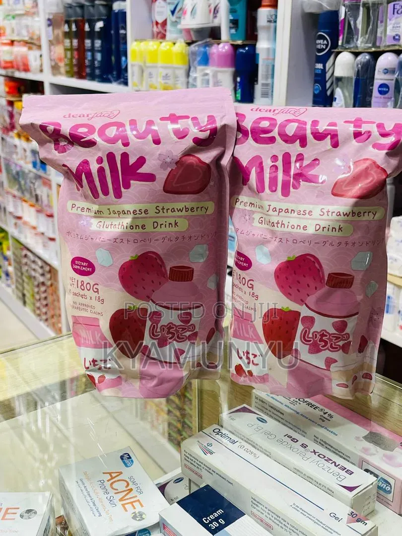 Dear Face Beauty Milk Premium Japanese Strawberry Glutathione Drink.