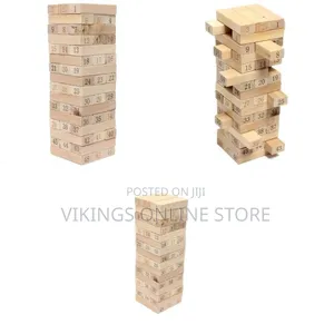 54 PCS Jenga Block Big Size Wooden Building Blocks Jenga Tower Toy
