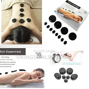 16pc HOT STONE KIT MASSAGE Basalt Stones Comfort Essentials Soothing